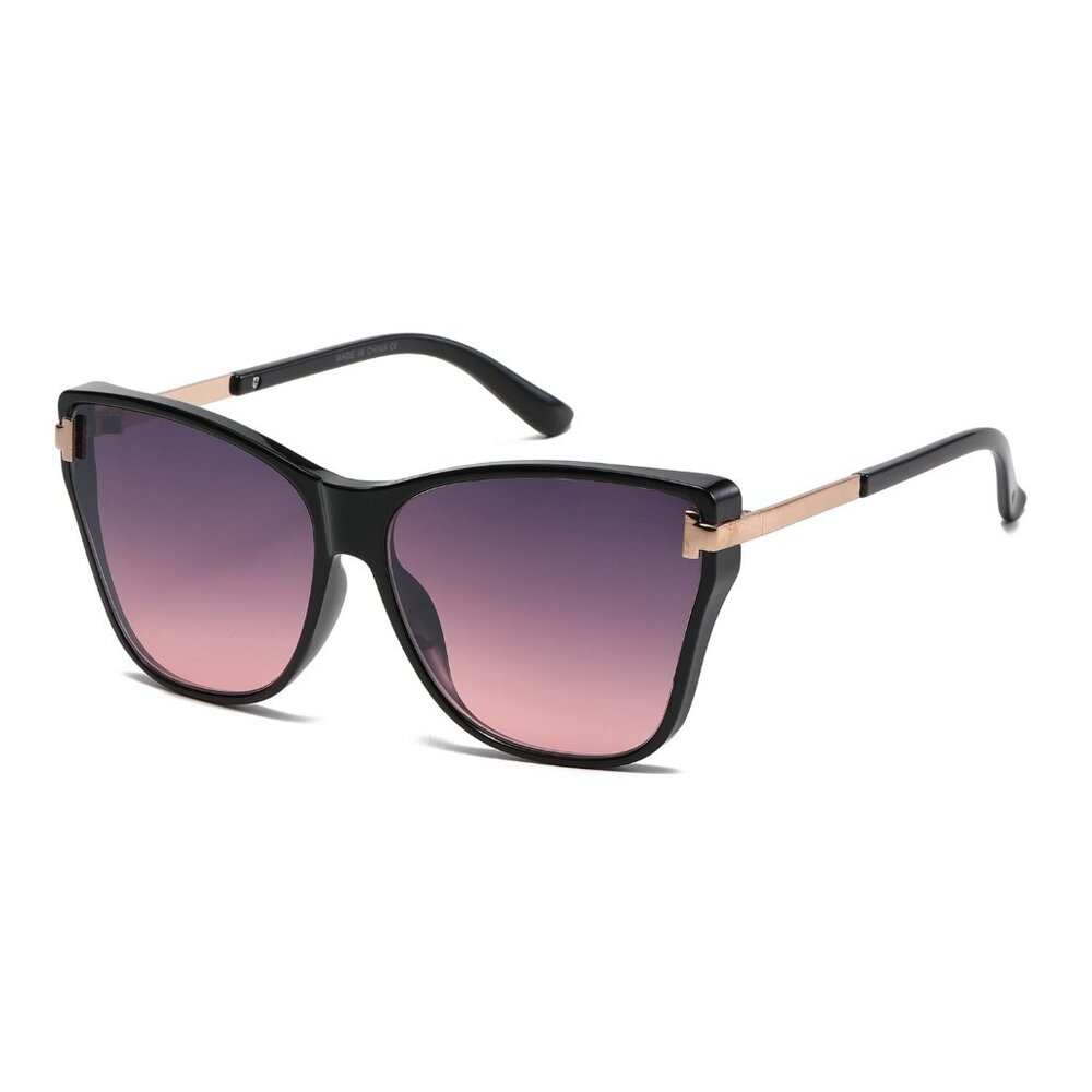 Women Sunglasses Fashion Retro Burgundy Lens Square Thick Frame Lentes Gafas